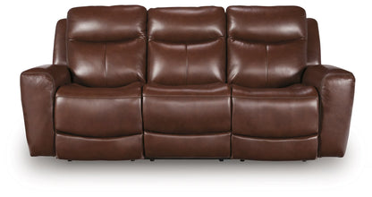 Next Move - Mahogany - Power Reclining Sofa With Adjustable Headrest
