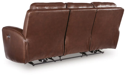 Next Move - Mahogany - Power Reclining Sofa With Adjustable Headrest