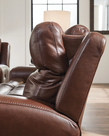 Next Move - Mahogany - Power Reclining Sofa With Adjustable Headrest