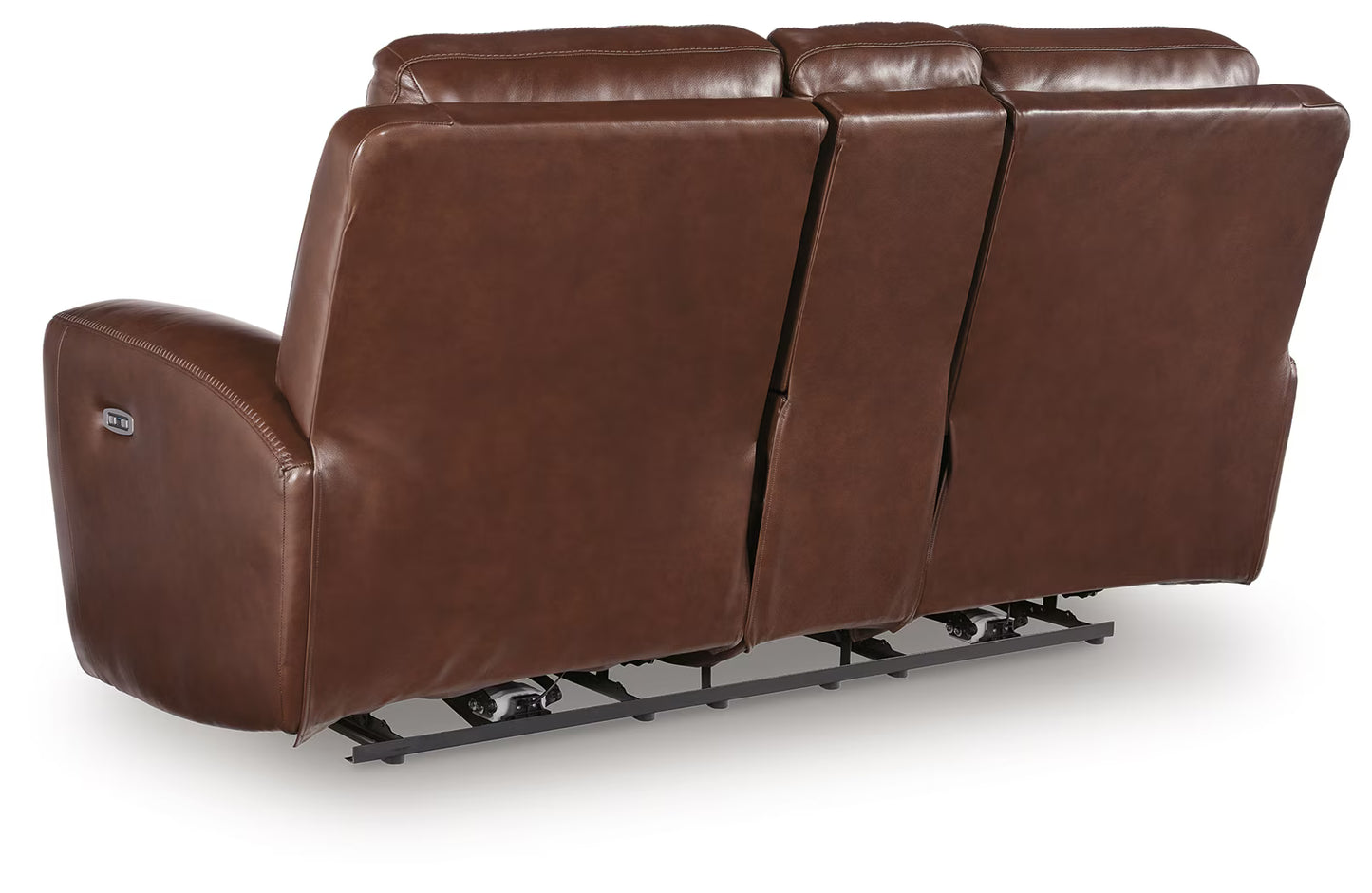 Next Move - Mahogany - Power Reclining Loveseat With Console / Adjustable Headrest