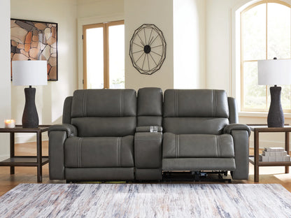 5Z - Pittson - 3-Piece Power Reclining Sectional Loveseat With Storage Console - Anchor
