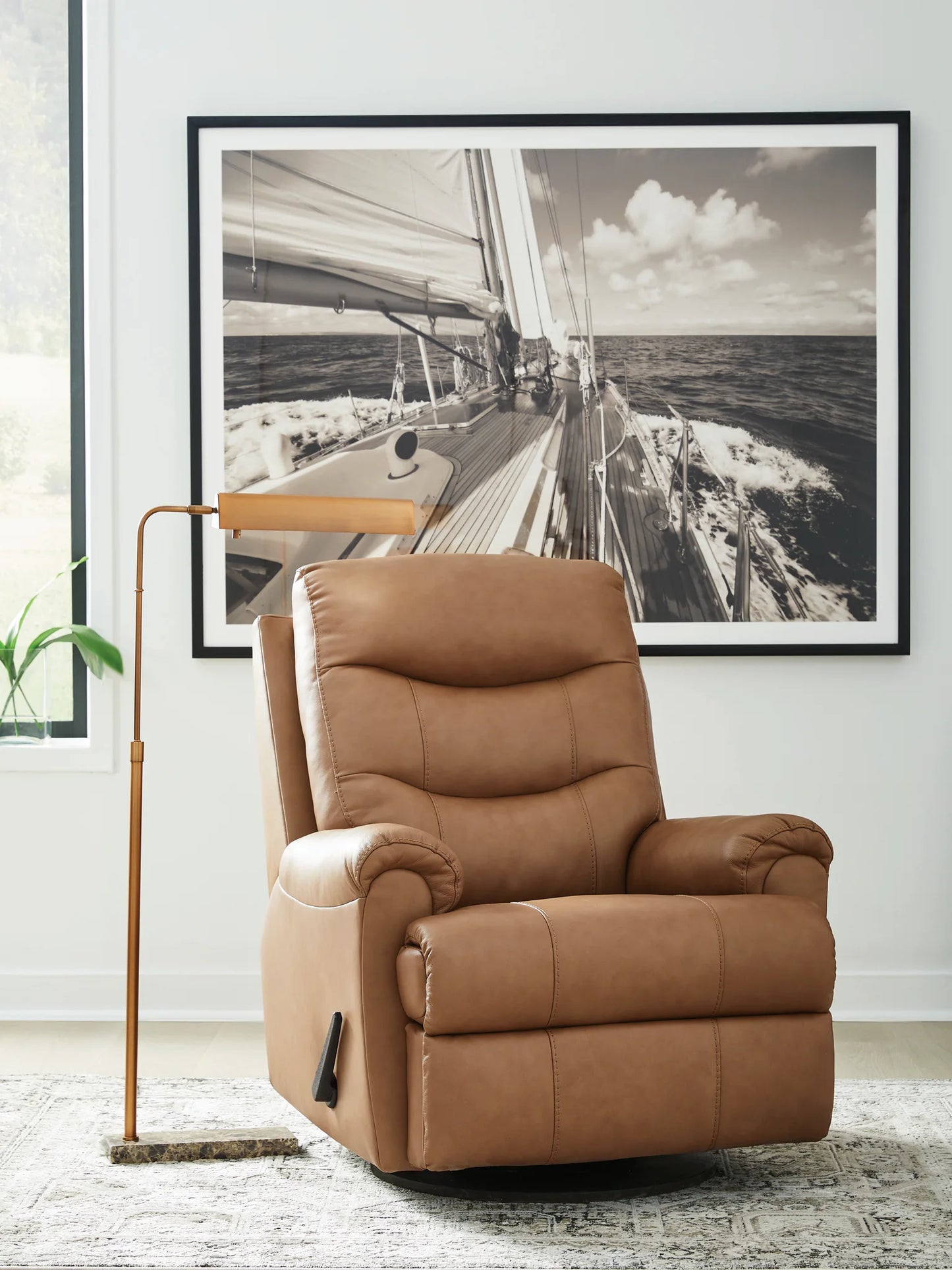 Flynwood - Swivel Glider Recliner - Butternut