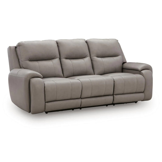 Real Moments - Power Reclining Sofa With Audio Seating - Ash