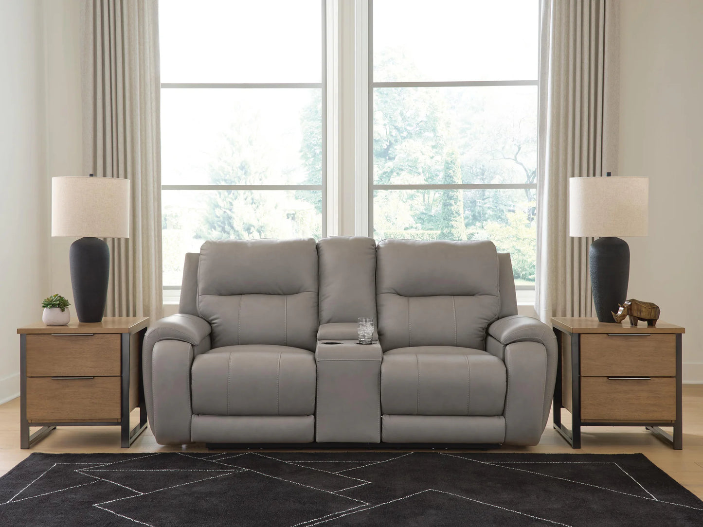 Real Moments - Power Reclining Loveseat With Audio Seating - Ash