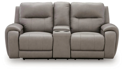 Real Moments - Power Reclining Loveseat With Audio Seating - Ash