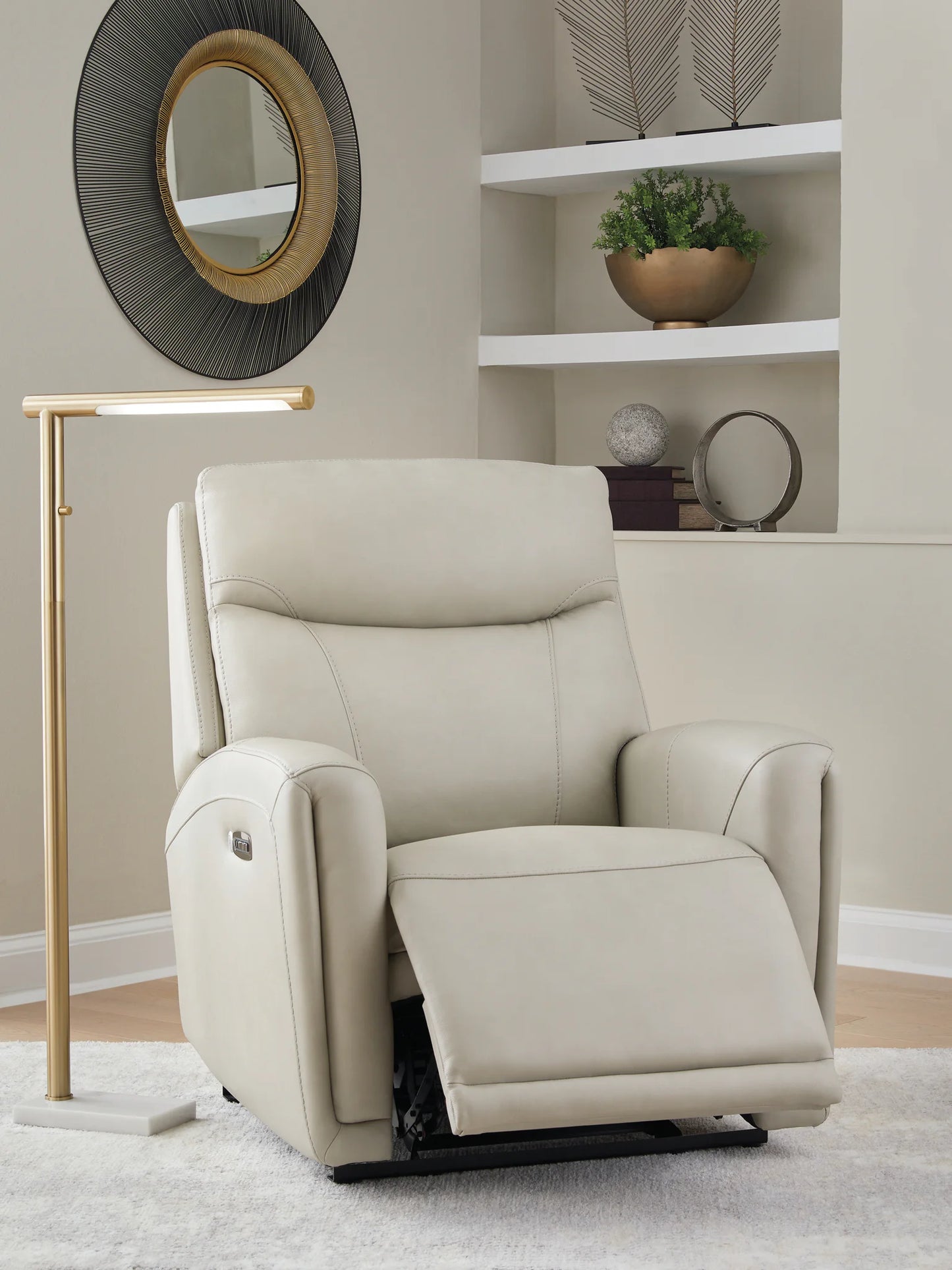 Pincara - Power AutoGlide Recliner With Adjustable Headrest - Bone
