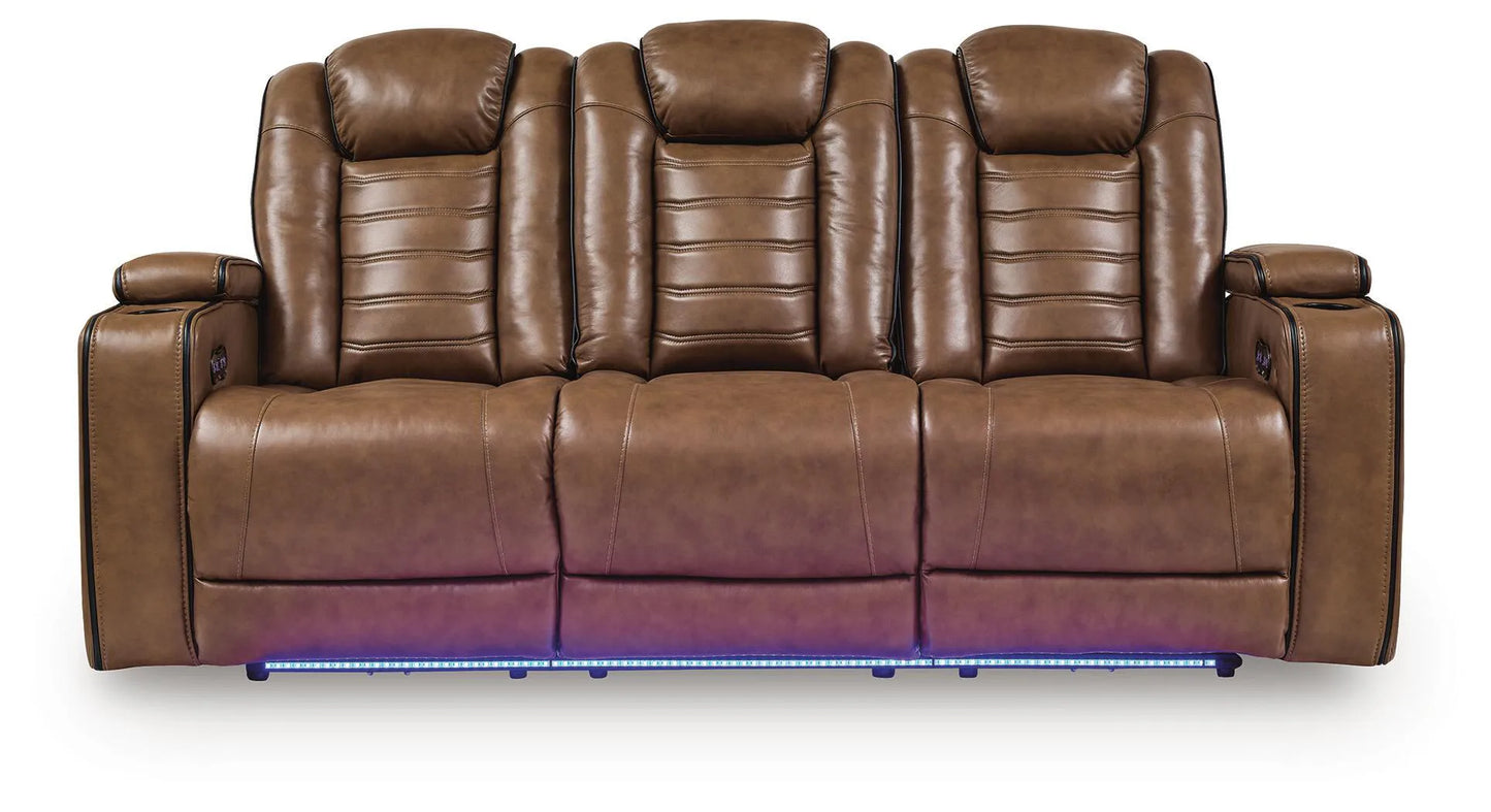 Gruaro - Power Reclining Sofa With Adjustable Headrest - Amber