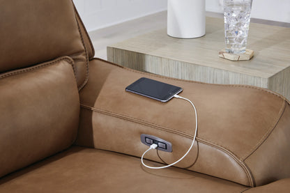 DeepWakes - 5-Piece Power Reclining Sectional - Caramel