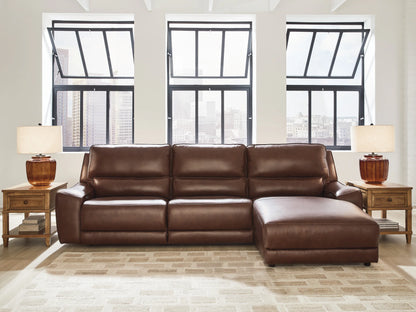 DeepWakes - 3-Piece Power Reclining Sofa With RAF Press Back Power Chaise - Canyon