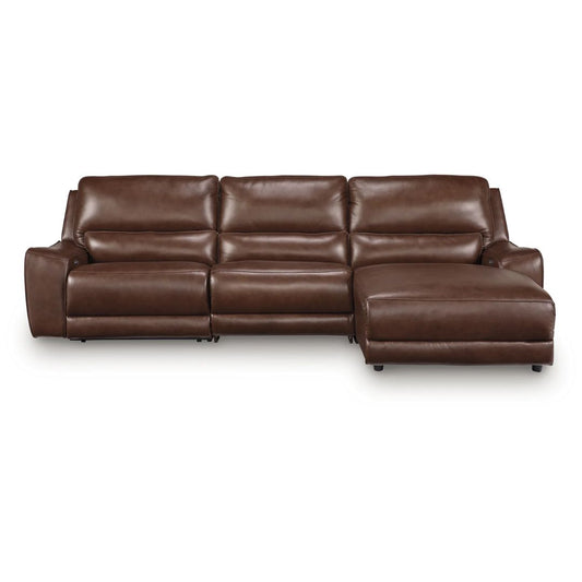 DeepWakes - 3-Piece Power Reclining Sofa With RAF Press Back Power Chaise - Canyon