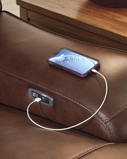 DeepWakes - 6-Piece Power Reclining Sectional With Storage Console - Canyon