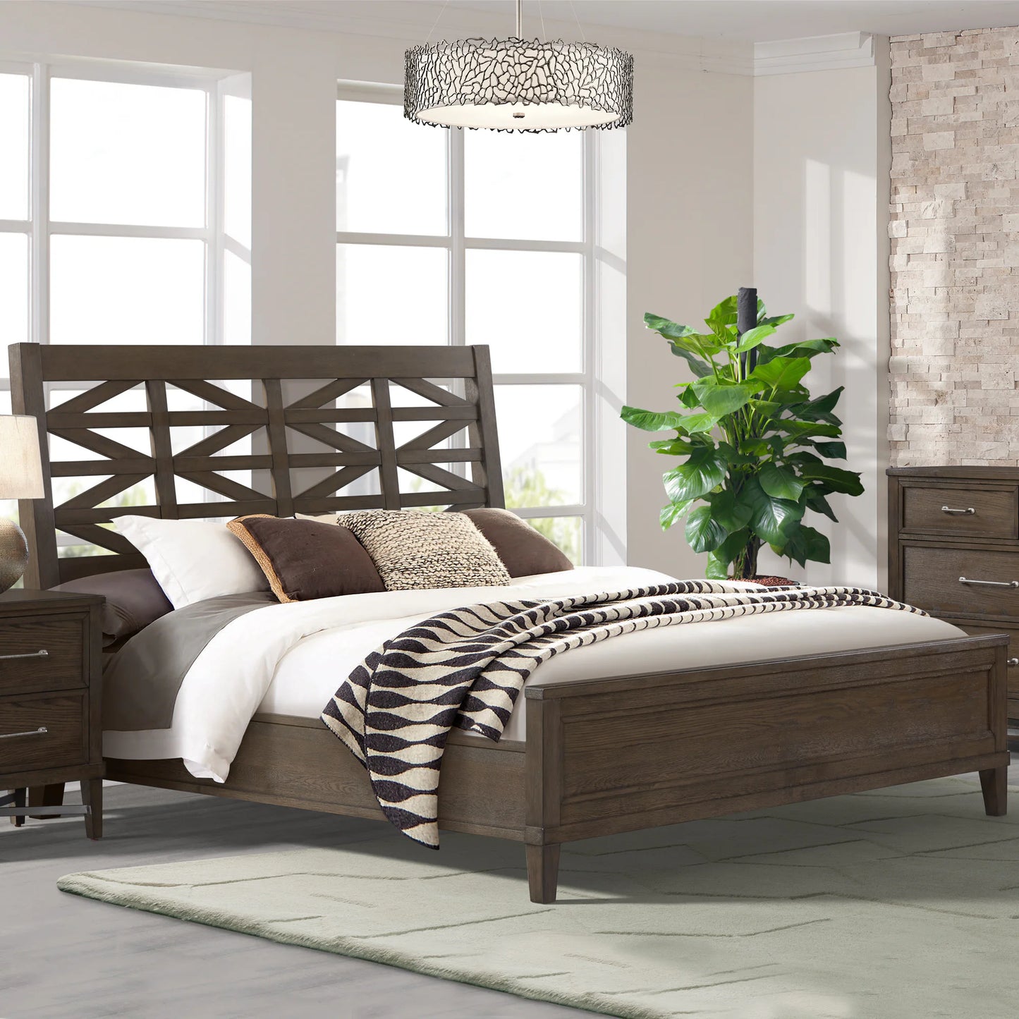 Preston - King Bed - Weathered Vintage Oak