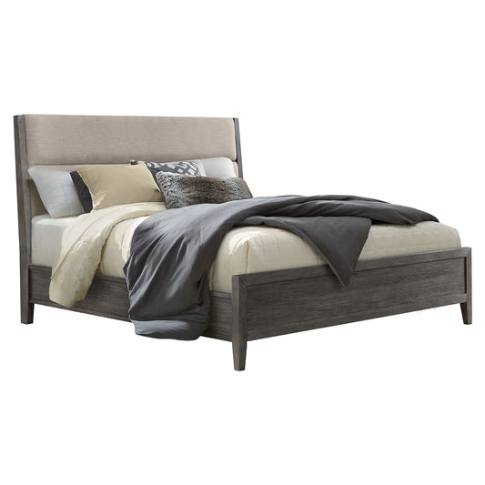 Portia - King Upholstered Bed - Brushed Brindle