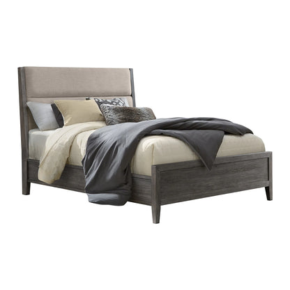 Portia - Queen Upholstered Bed - Brushed Brindle
