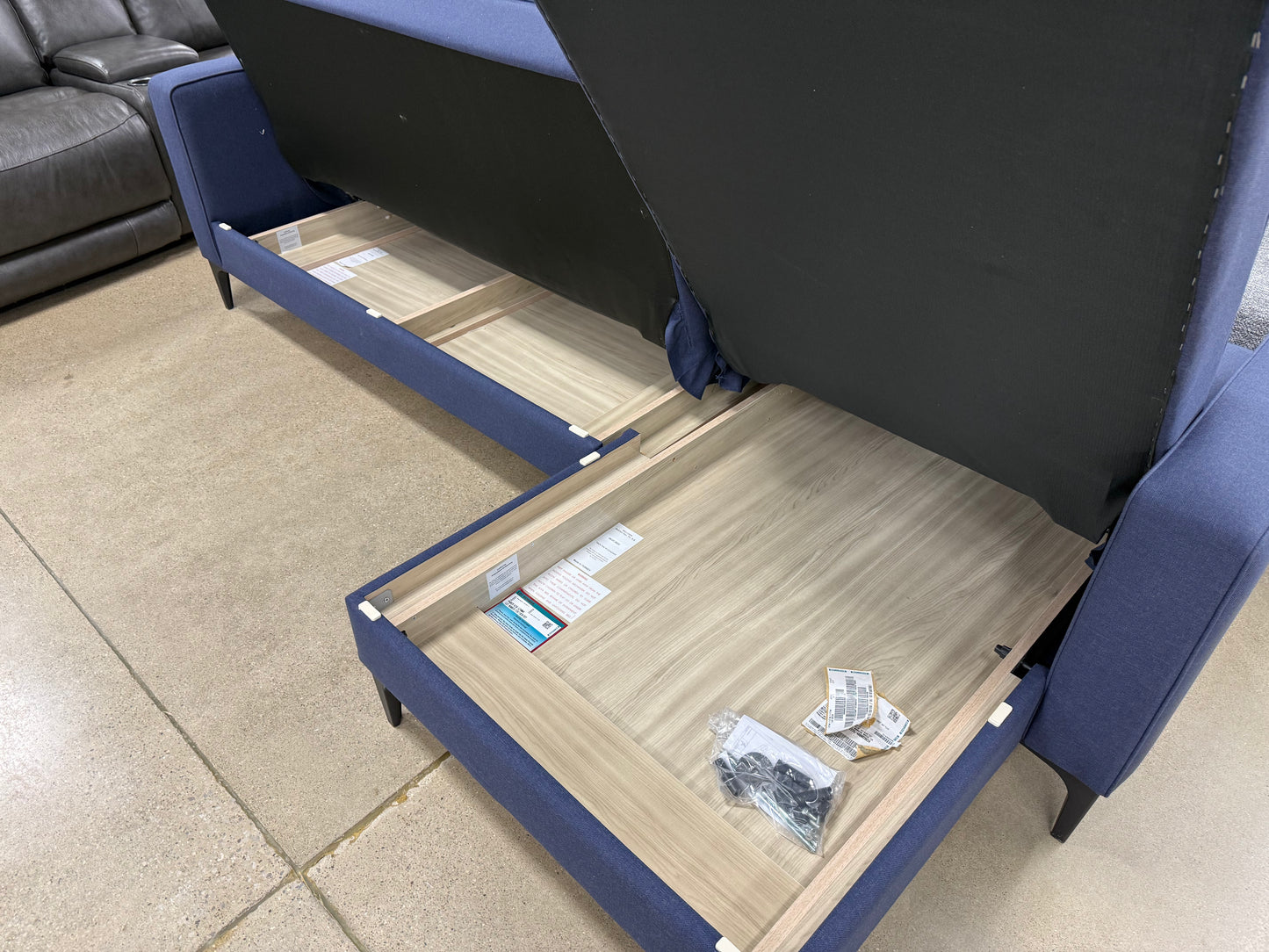 "Parker" Navy Sleeper Sectional