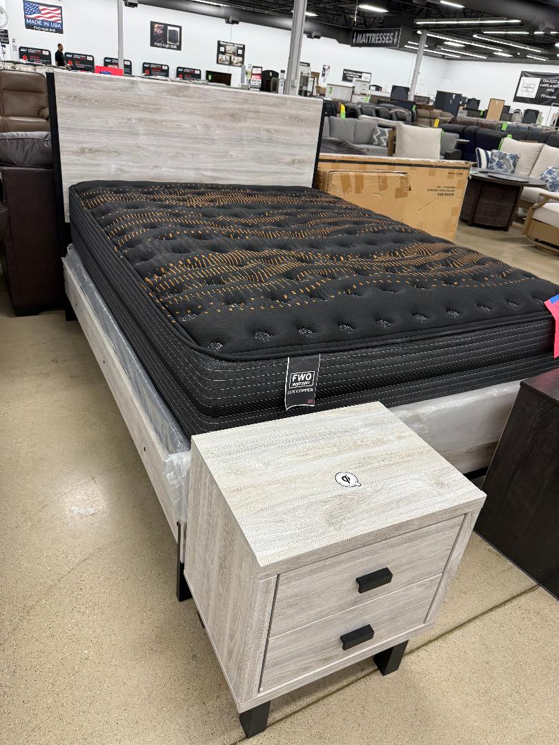 Queen Bed and Nightstand