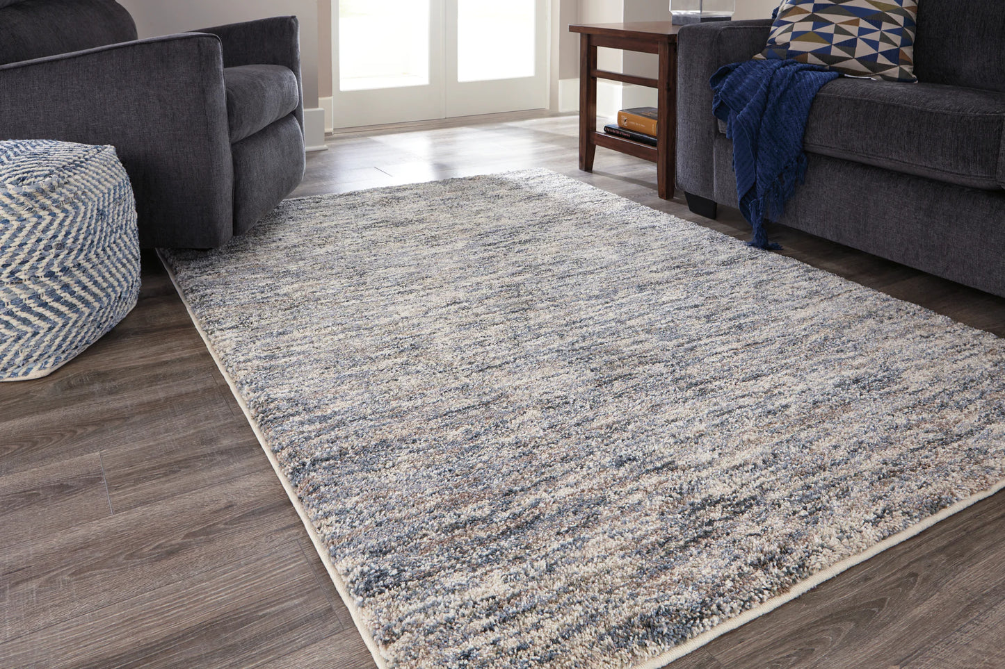 Marnin - Tan / Blue / Cream - Medium Rug - 5' x 7'