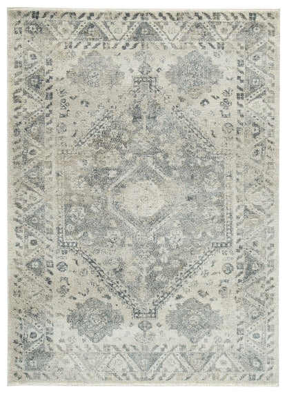 Precia - Gray / Cream - Large Rug - 8' x 11'