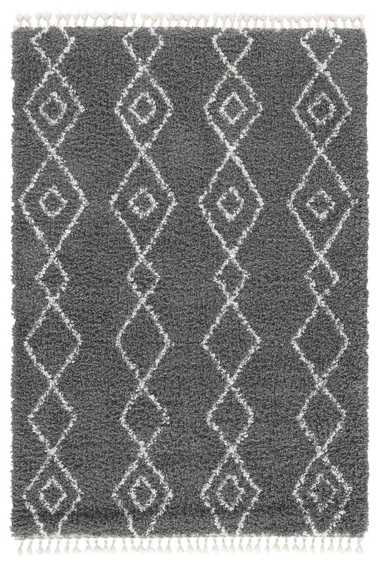 Maysel - Charcoal / White - Large Rug - 8' x 10'