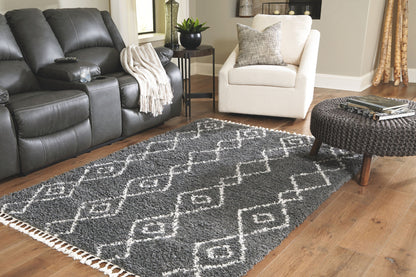 Maysel - Charcoal / White - Large Rug - 8' x 10'