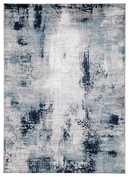 Leonelle - White / Blue / Gray - Large Rug - 8' x 10'