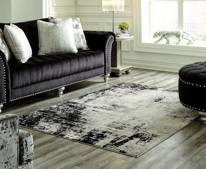 Zekeman - Black / Cream / Gray - Large Rug - 8' x 10'