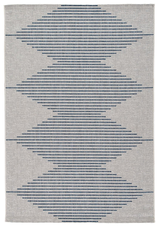 Alverno - White / Blue - Large Rug - 8' x 10'