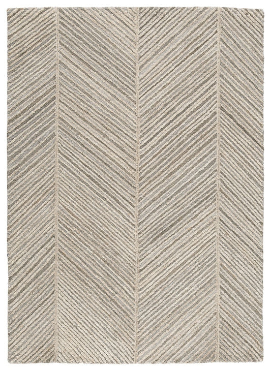 Leaford - Taupe / Brown / Gray - Large Rug - 8' x 10'