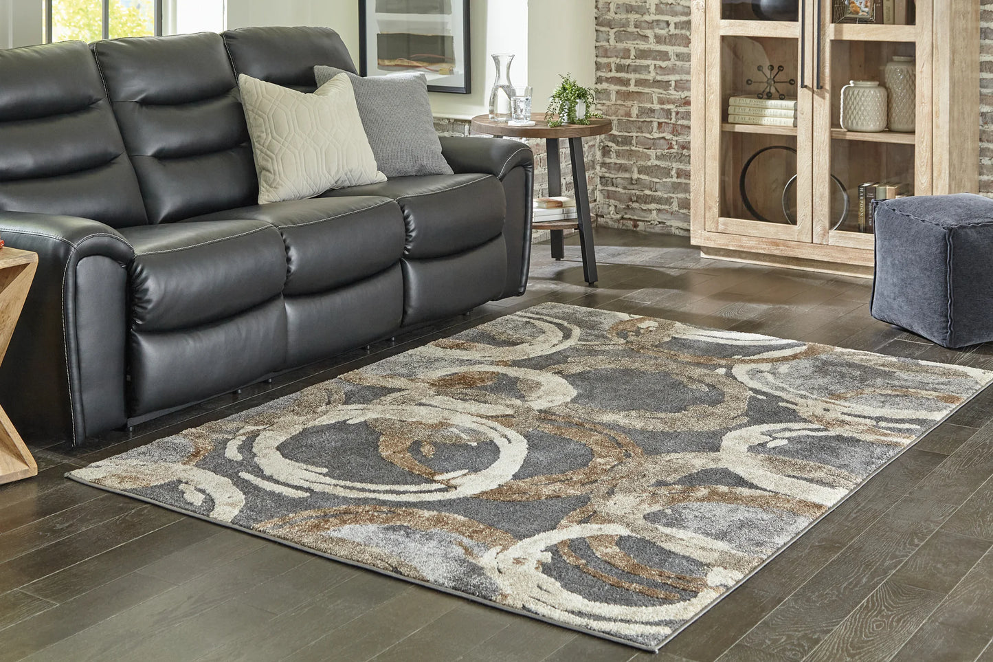 Faelyn - Gray / Brown / Beige - Large Rug - 8' x 10'