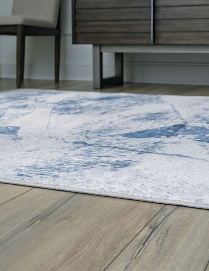 Haddam - Blue / Gray / White - Large Rug - 8' x 10'