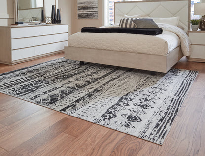 Devman - Black / Cream / Gray - Washable Large Rug - 8' x 10'