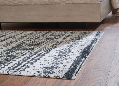 Devman - Black / Cream / Gray - Washable Large Rug - 8' x 10'