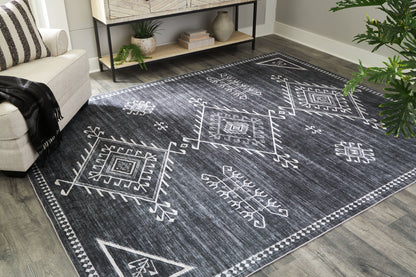 Arloman - Black / Cream / Gray - Large Rug - 8' x 10'