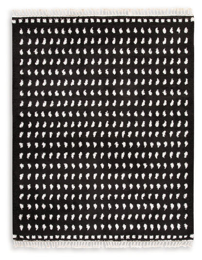 Minston - Black / White - Large Rug - 8' x 10'