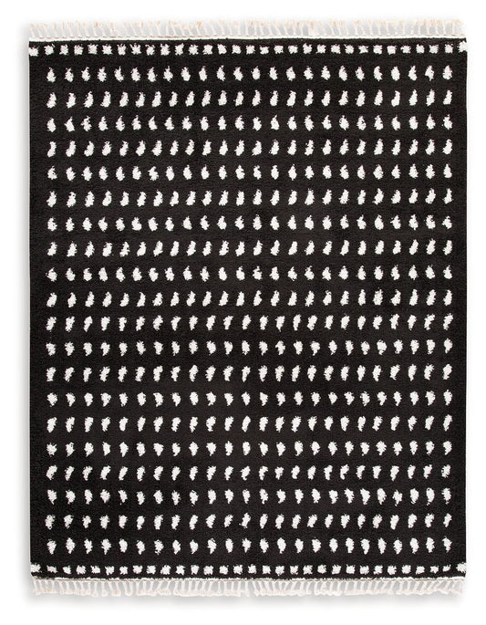 Minston - Black / White - Large Rug - 8' x 10'