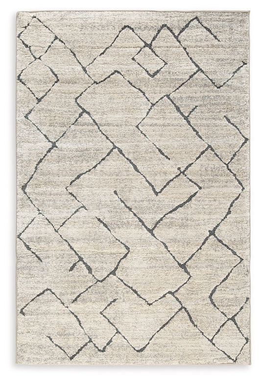 Ashbertly - Gray / Cream - Medium Rug - 5' x 8'