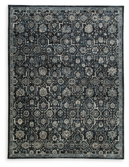 Hilcott - Blue / Cream / Brown - Large Rug - 8' x 10'