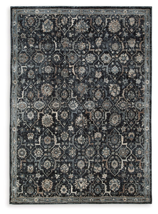 Hilcott - Blue / Cream / Brown - Medium Rug - 5' x 7'