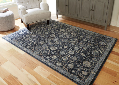 Hilcott - Blue / Cream / Brown - Medium Rug - 5' x 7'