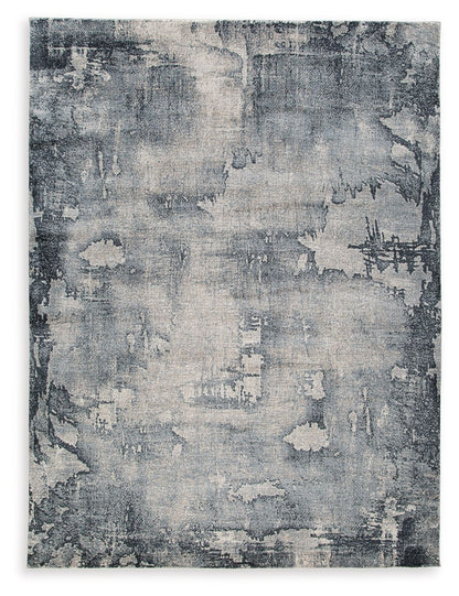 Langrich - Blue / Gray / Cream - Medium Rug - 5' x 7'