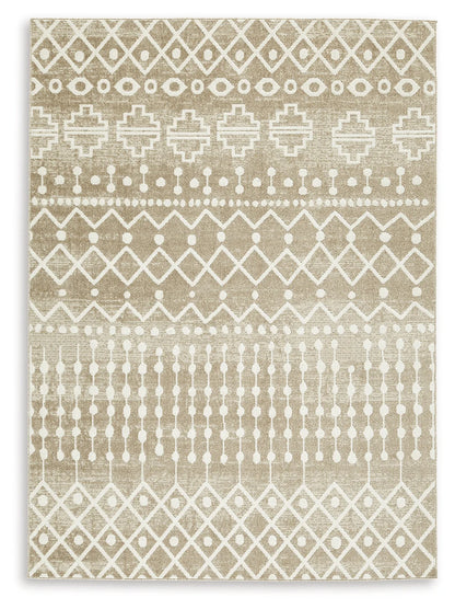 Bunchly - Tan / Brown / Cream - Medium Rug - 5' x 7'