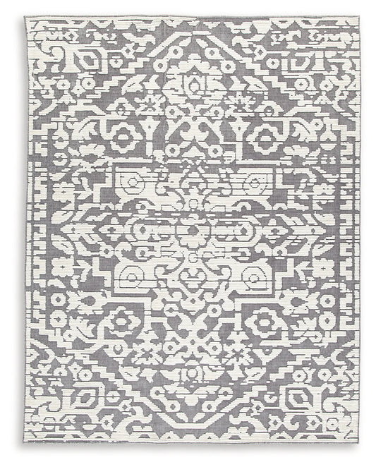 Oddetteley - Gray / Ivory - Large Rug - 8' x 10'