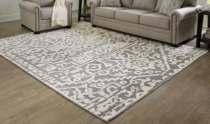 Oddetteley - Gray / Ivory - Large Rug - 8' x 10'