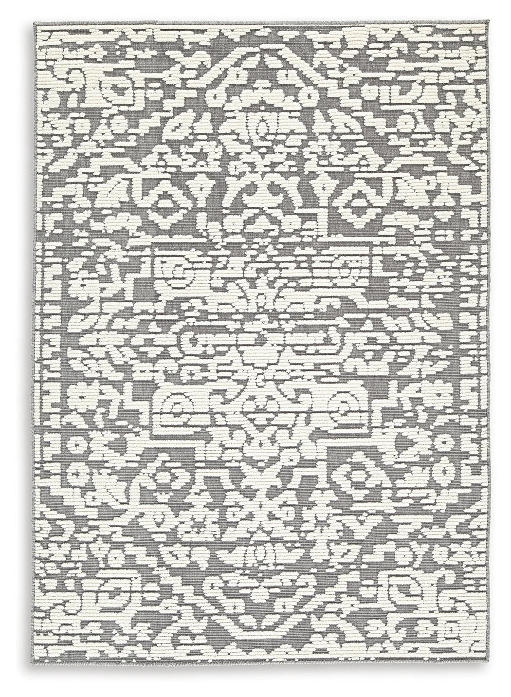 Oddetteley - Gray / Ivory - Medium Rug - 5' x 7'