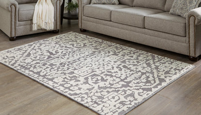 Oddetteley - Gray / Ivory - Medium Rug - 5' x 7'