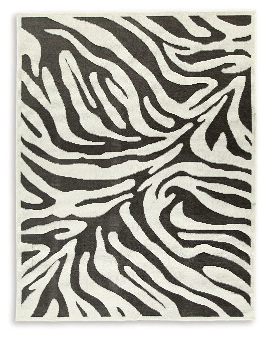 Thomwith - Black / Ivory - Large Rug - 8' x 10'