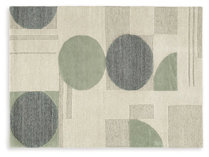 Dallane - Linen / Blue / Green - Medium Rug - 5' x 7'