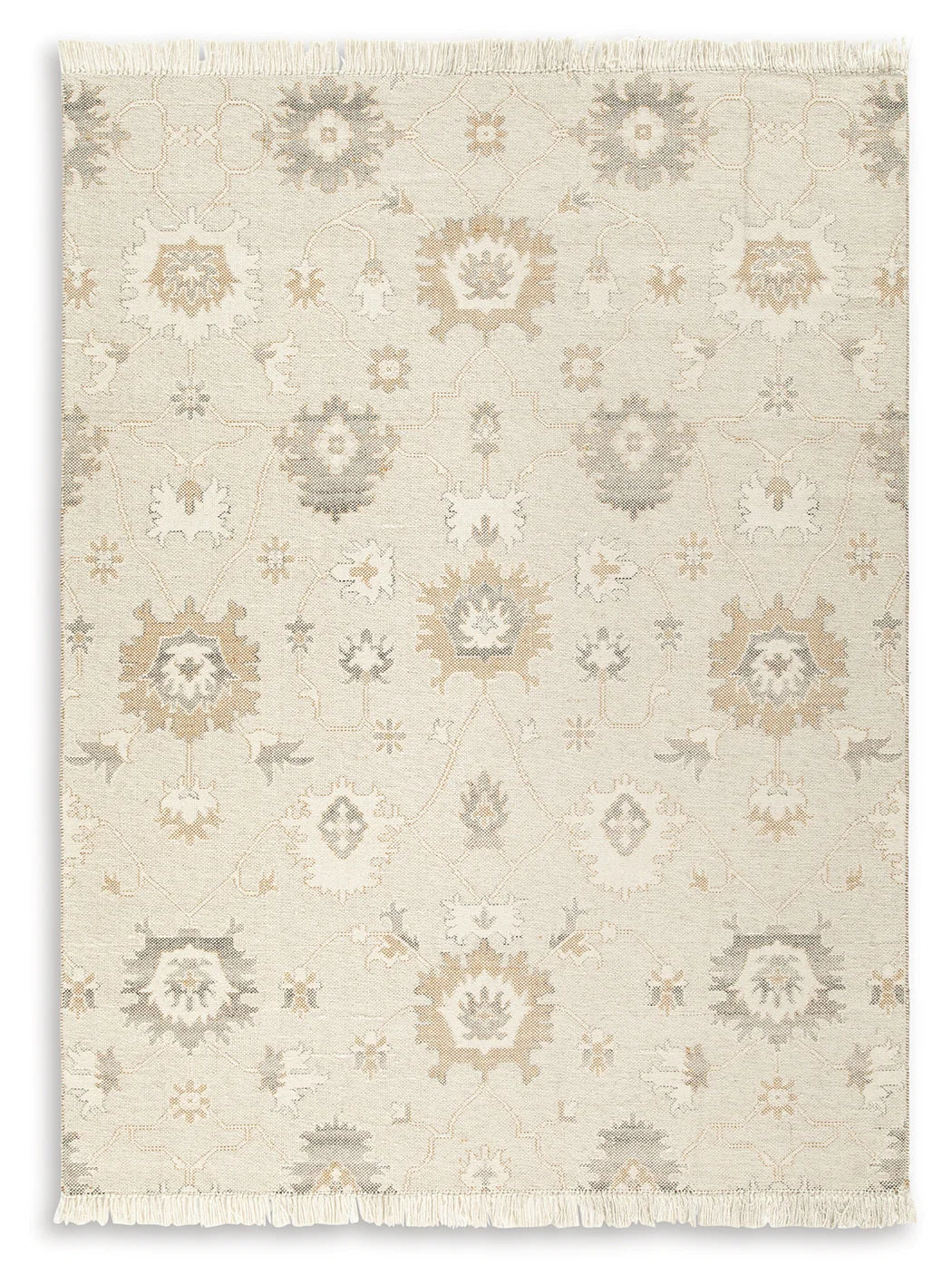 Calkin - Linen / Gray / Caramel - Large Rug - 8' x 10'