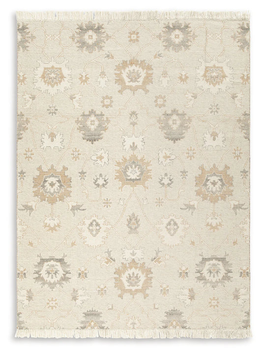 Calkin - Linen / Gray / Caramel - Large Rug - 8' x 10'