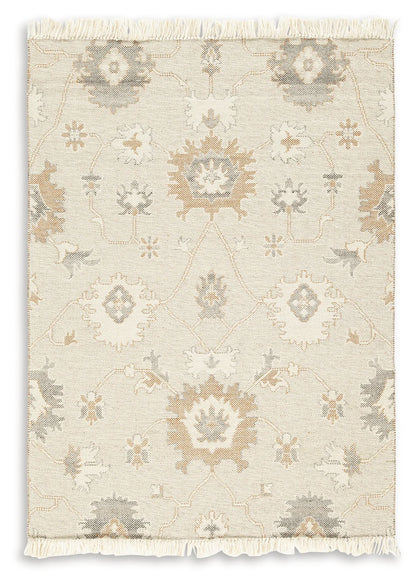 Calkin - Linen / Gray / Caramel - Medium Rug - 5' x 7'